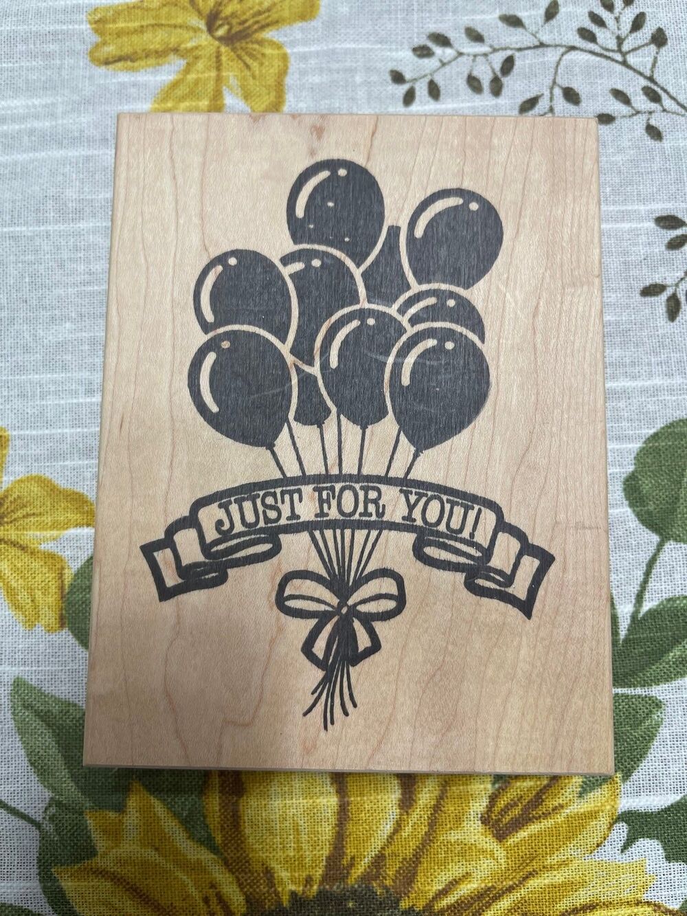 Just for You Balloon Birthday Rubber Stamp